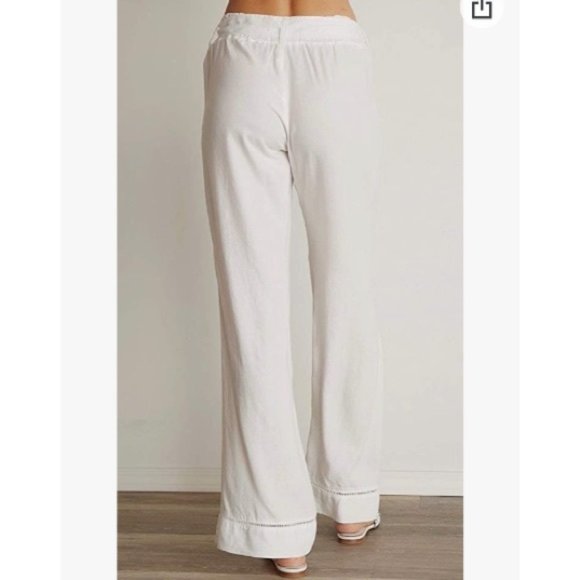 #63❤️ Bella Dahl Wide Leg Drawstring Eyelet Trim Pants - Picture 3 of 4